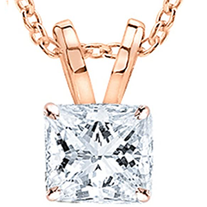 Princess-Cut Diamond Pendant Necklace