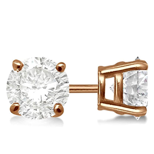 Earrings Solitaire 4ct, 8k Gold Studs